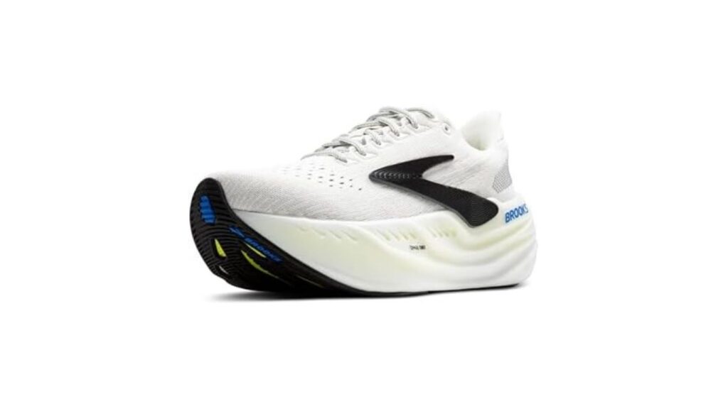 Brooks Glycerin Max blanche, la chaussure running pour coureur lourd ultime avec son amorti DNA Tuned surdimensionné