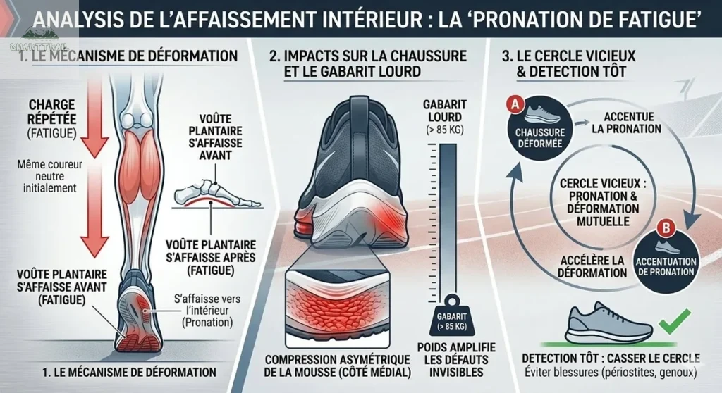 Pronation de fatigue chez le coureur lourd : affaissement de la voûte plantaire