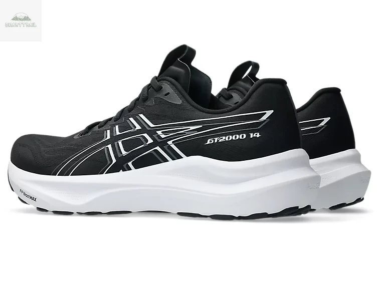 Vue arrière de l'Asics GT-2000 14, chaussure running avec soutien pour coureur de plus de 85 kg