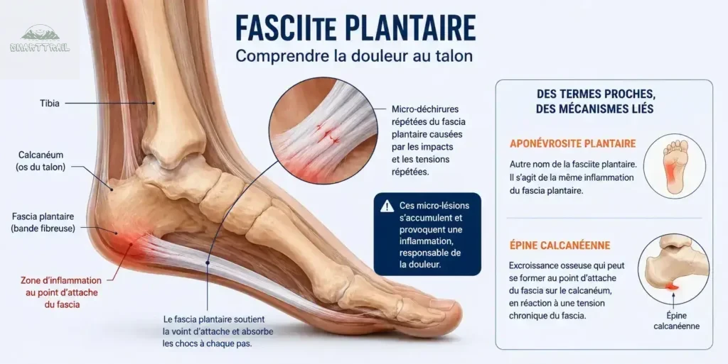 Infographie montrant fasciite plantaire
